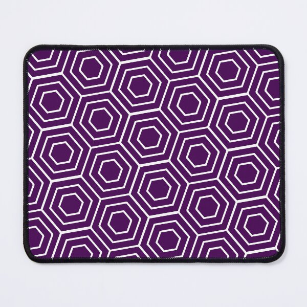 Item preview, White Repeating Hexagon Pattern Grid Violet Perpetual Outline designed and sold by Alchemy-A-La-G.