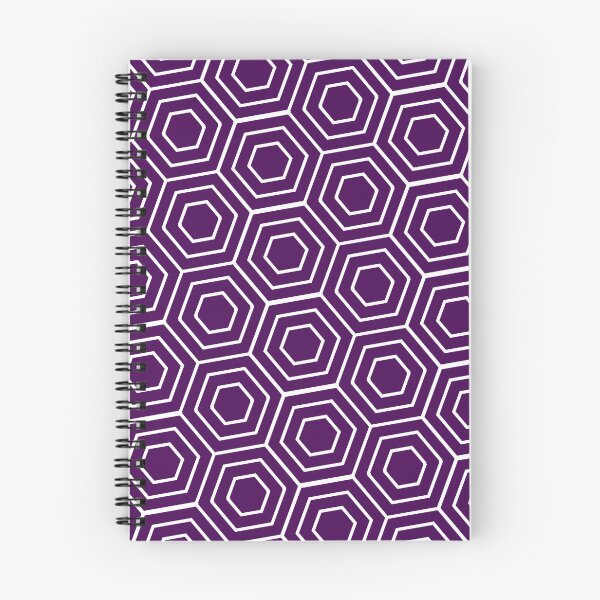 Item preview, White Repeating Hexagon Pattern Grid Violet Perpetual Outline designed and sold by Alchemy-A-La-G.