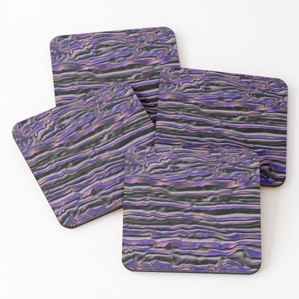Item preview, Glassy Blue and Pink Ombre ON Black Horizontal Stripe Pattern designed and sold by TheRulerofEarth.