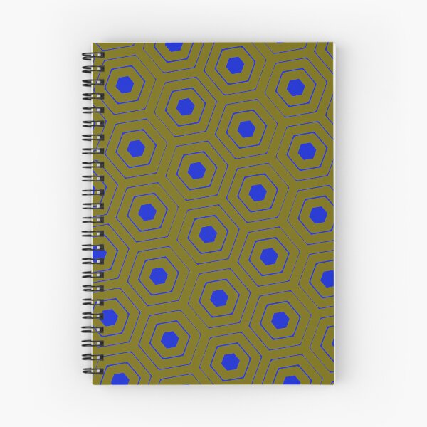 Item preview, Blue Repeating Hexagon Pattern Grid Brown Perpetual Outline designed and sold by Alchemy-A-La-G.