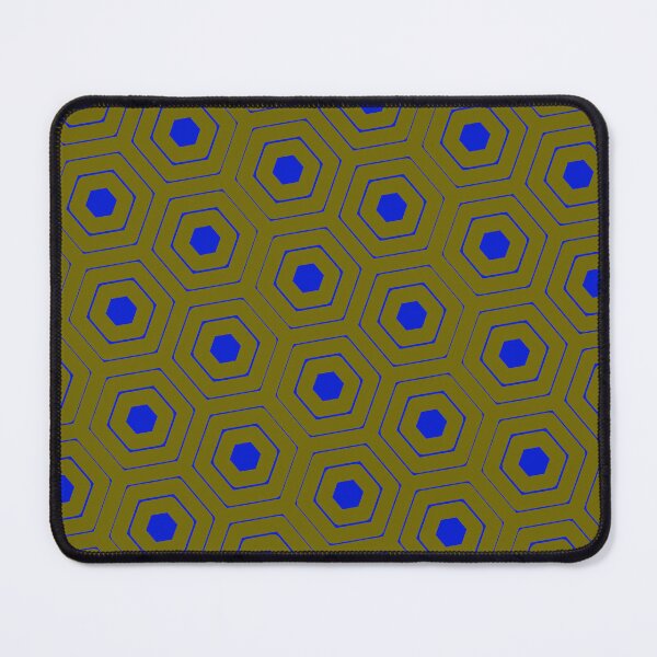 Item preview, Blue Repeating Hexagon Pattern Grid Brown Perpetual Outline designed and sold by Alchemy-A-La-G.