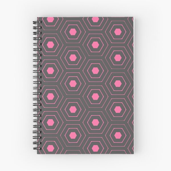 Item preview, Pink Repeating Hexagon Pattern Grid Grey Perpetual Outline designed and sold by Alchemy-A-La-G.