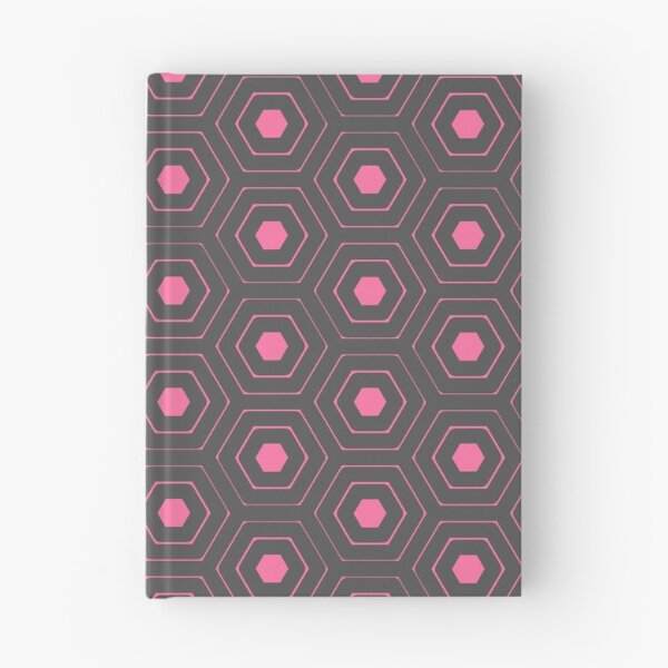 Item preview, Pink Repeating Hexagon Pattern Grid Grey Perpetual Outline designed and sold by Alchemy-A-La-G.