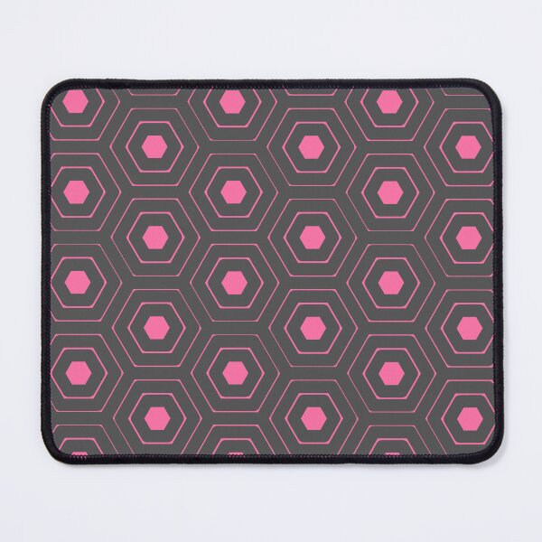 Item preview, Pink Repeating Hexagon Pattern Grid Grey Perpetual Outline designed and sold by Alchemy-A-La-G.