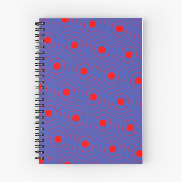 Item preview, Red Repeating Hexagon Pattern Grid Blue Perpetual Outline designed and sold by Alchemy-A-La-G.