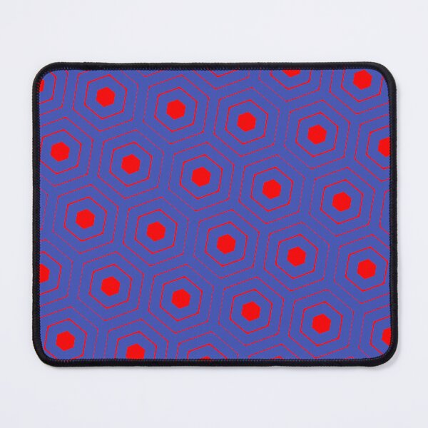 Item preview, Red Repeating Hexagon Pattern Grid Blue Perpetual Outline designed and sold by Alchemy-A-La-G.