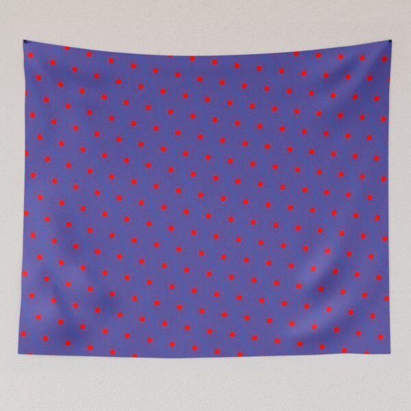 Item preview, Red Repeating Hexagon Pattern Grid Blue Perpetual Outline designed and sold by Alchemy-A-La-G.