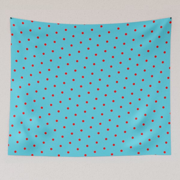 Item preview, Red Repeating Hexagon Pattern Grid Blue Perpetual Outline designed and sold by Alchemy-A-La-G.