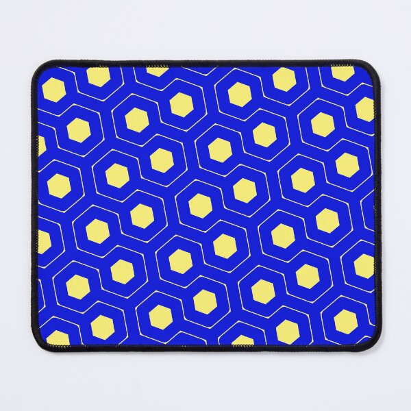 Item preview, Yellow Opposing Hexagon Segmented Grid Blue Perpetual Outline designed and sold by Alchemy-A-La-G.