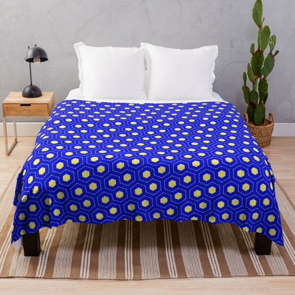 Item preview, Yellow Opposing Hexagon Segmented Grid Blue Perpetual Outline designed and sold by Alchemy-A-La-G.