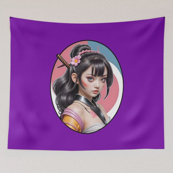 Aperçu de l'œuvre Cute Anime Samurai Warrior Girl créée et vendue par TheArtOfPat.