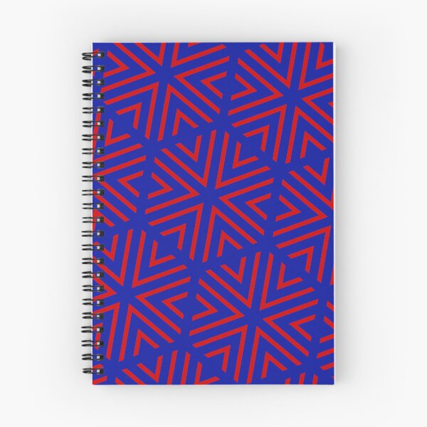 Item preview, Red Triangle Hexagons Segmented Symbols Blue Perpetual Outline designed and sold by Alchemy-A-La-G.