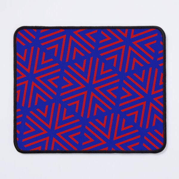 Item preview, Red Triangle Hexagons Segmented Symbols Blue Perpetual Outline designed and sold by Alchemy-A-La-G.
