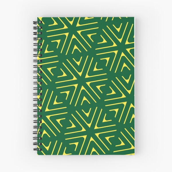 Item preview, Yellow Triangle Hexagons Segmented Symbols Green Perpetual Outline designed and sold by Alchemy-A-La-G.