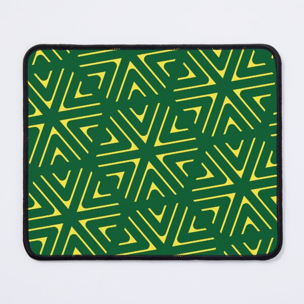 Item preview, Yellow Triangle Hexagons Segmented Symbols Green Perpetual Outline designed and sold by Alchemy-A-La-G.