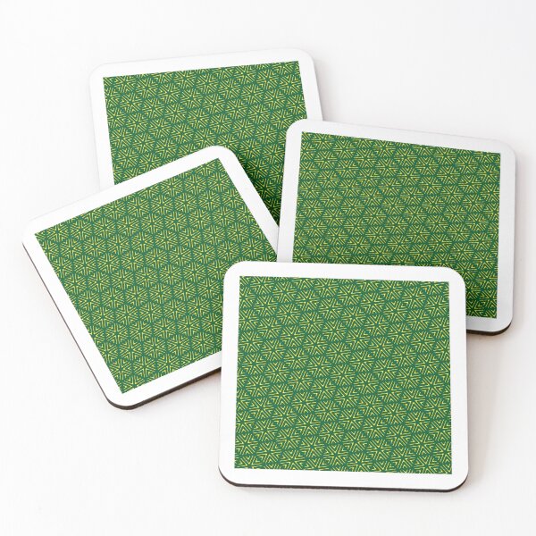 Item preview, Yellow Triangle Hexagons Segmented Symbols Green Perpetual Outline designed and sold by Alchemy-A-La-G.