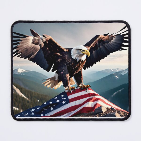 Item preview, American Eagle Flag Draped Over Mountain designed and sold by JSJDigitalArt.