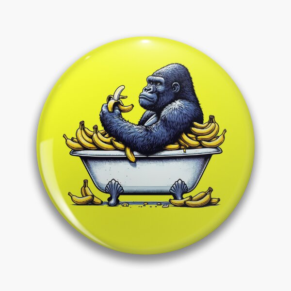 Item preview, Funny Gorilla Eating Banana in Bathtub Monke Meme designed and sold by pixel-defiance.