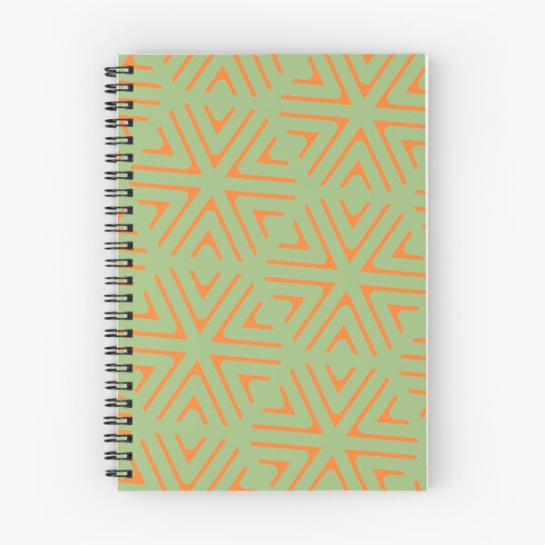 Item preview, Orange Triangle Hexagons Segmented Symbols Green Perpetual Outline designed and sold by Alchemy-A-La-G.