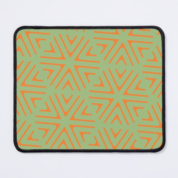 Item preview, Orange Triangle Hexagons Segmented Symbols Green Perpetual Outline designed and sold by Alchemy-A-La-G.