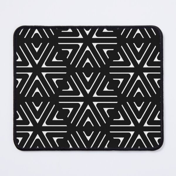 Item preview, White Triangle Hexagons Segmented Symbols Black Perpetual Outline designed and sold by Alchemy-A-La-G.