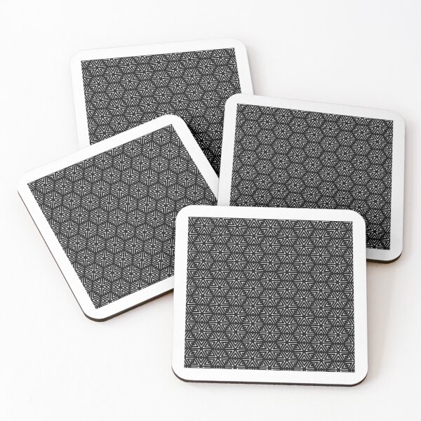 Item preview, White Triangle Hexagons Segmented Symbols Black Perpetual Outline designed and sold by Alchemy-A-La-G.