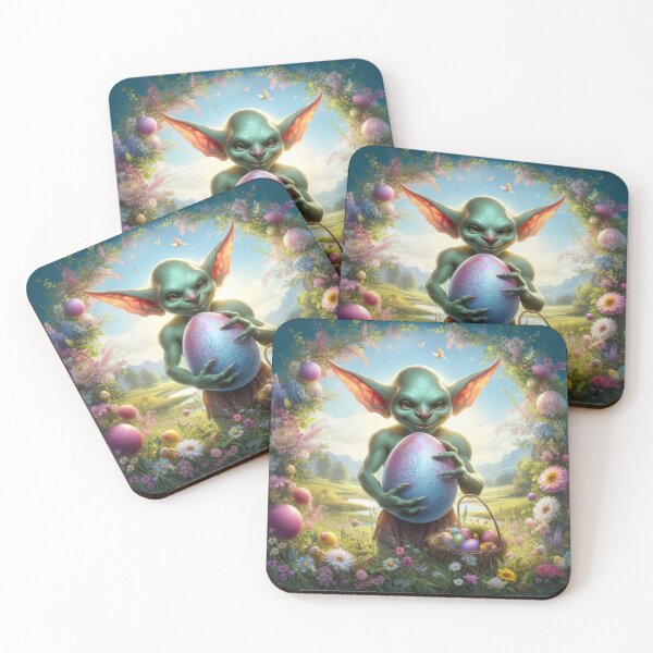 Item preview, goblin with easter egg happy fantasy easter landscape designed and sold by Expressions-Sel.