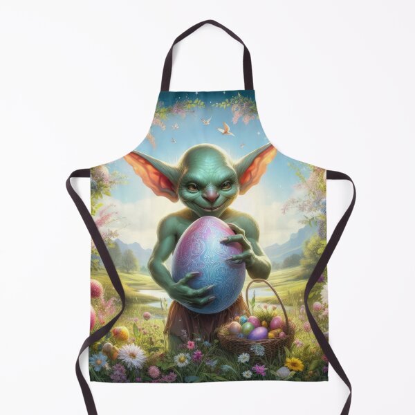 Item preview, goblin with easter egg happy fantasy easter landscape designed and sold by Expressions-Sel.