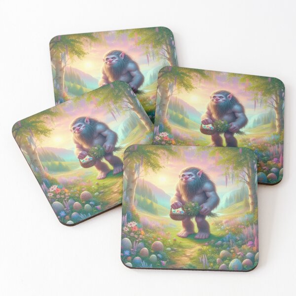 Item preview, troll with bouquet happy fantasy easter landscape designed and sold by Expressions-Sel.