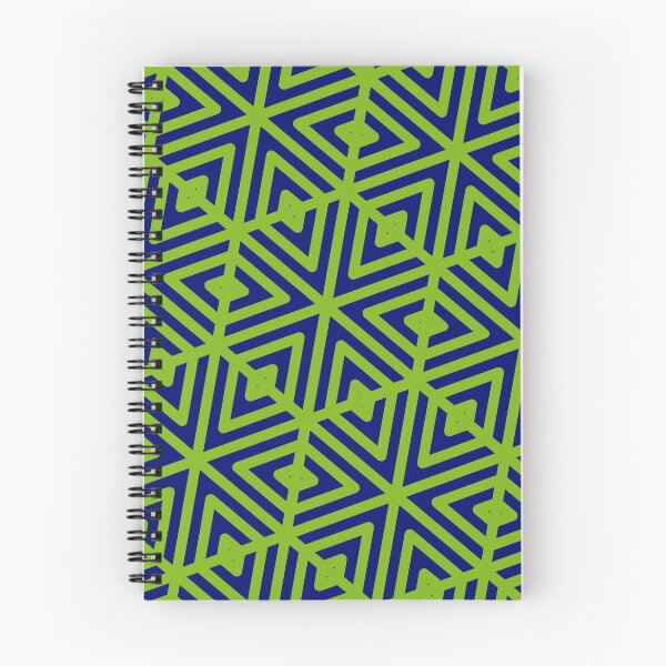 Item preview, Blue Triangle Hexagons Segmented Symbols Green Perpetual Outline designed and sold by Alchemy-A-La-G.