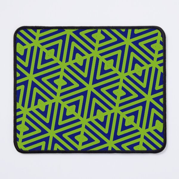 Item preview, Blue Triangle Hexagons Segmented Symbols Green Perpetual Outline designed and sold by Alchemy-A-La-G.