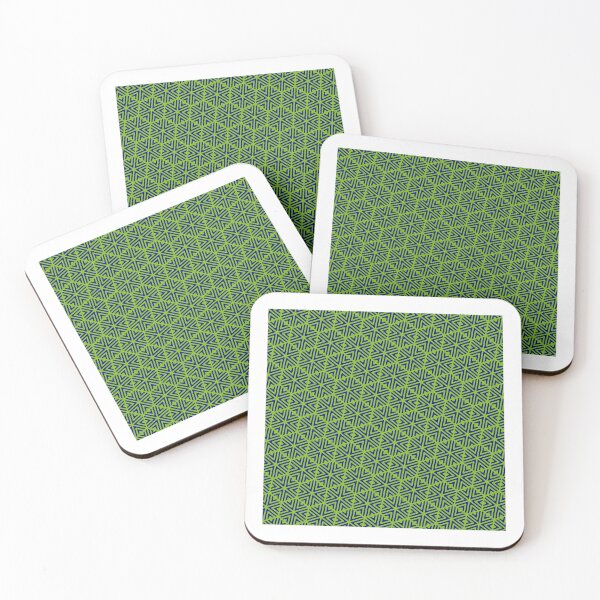 Item preview, Blue Triangle Hexagons Segmented Symbols Green Perpetual Outline designed and sold by Alchemy-A-La-G.