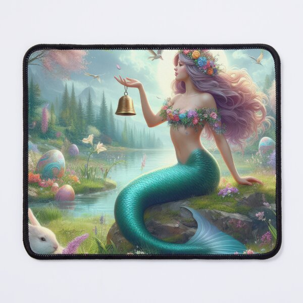 Item preview, mermaid with a bell happy fantasy easter landscape designed and sold by Expressions-Sel.