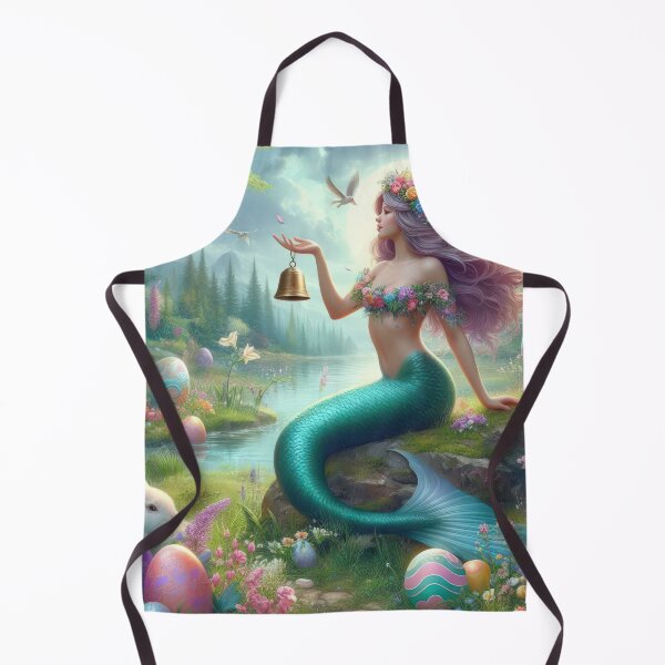 Item preview, mermaid with a bell happy fantasy easter landscape designed and sold by Expressions-Sel.