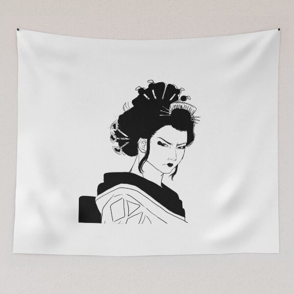 Item preview, Geisha white background - black and white designed and sold by Leeh-designs.