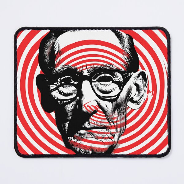 Item preview, William S. Burroughs Black and Red Op Art - Psychedelic Tribute designed and sold by Mystikos Art.
