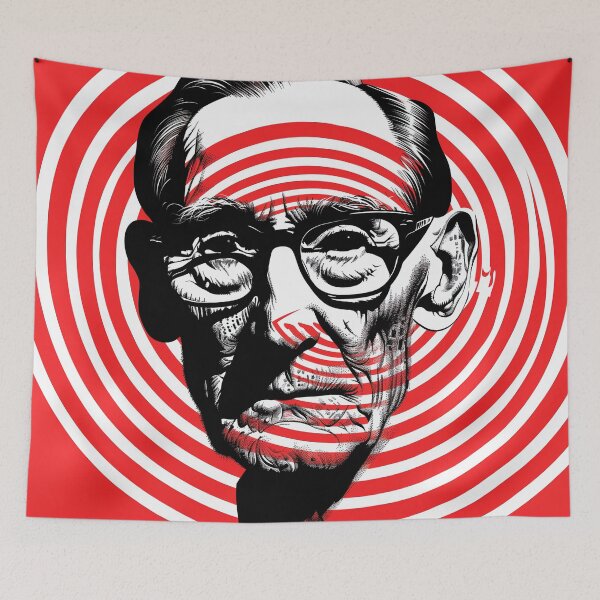 Item preview, William S. Burroughs Black and Red Op Art - Psychedelic Tribute designed and sold by Mystikos Art.