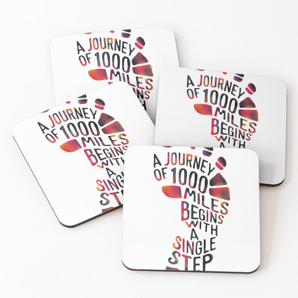 Item preview, A journey of 1000 miles - an inspiring graphic with a quote designed and sold by GL!TCH LAB.