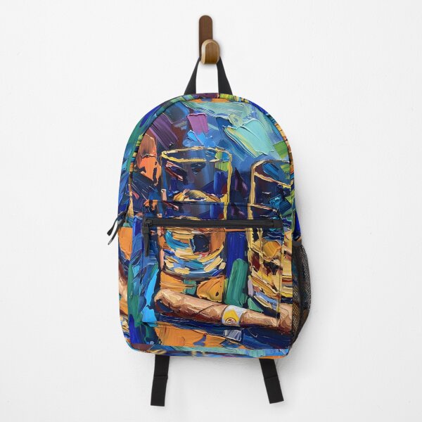 Item preview, AI Generated Captivating Charm- Mesmerizing Post-Impressionist Still Life with Whiskey and Cigar designed and sold by OlfactoART Studio.