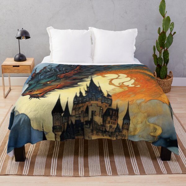 Item preview, Classic Vinatge Dragon and Castle designed and sold by TheDarkWardrobe.