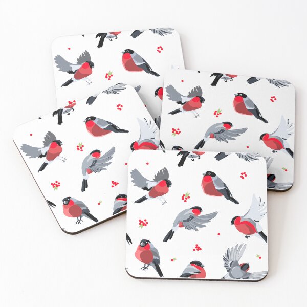 Item preview, Eurasian Bullfinch Stylized Bird Pattern designed and sold by ElenaMentes.
