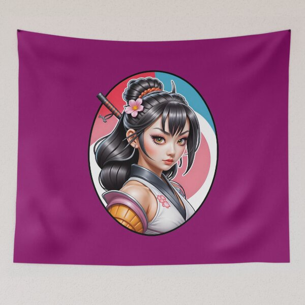 Aperçu de l'œuvre Cute Anime Samurai Warrior Girl créée et vendue par TheArtOfPat.