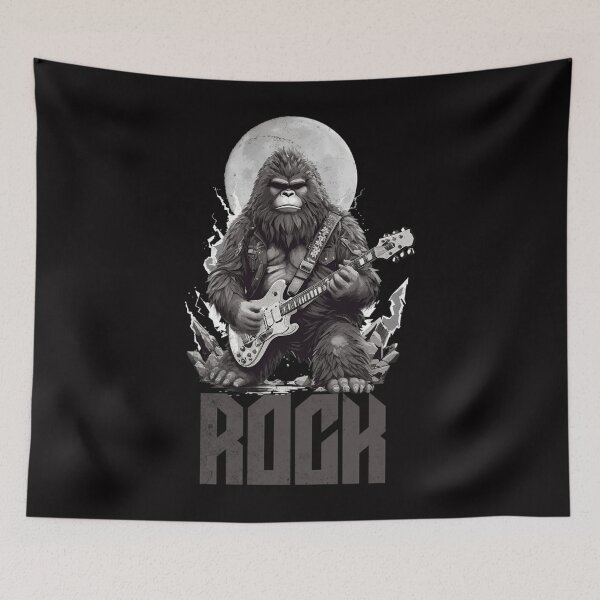 Item preview, Sasquatch Rock N Roll Bigfoot Electric Guitar Rock Band designed and sold by TherryChevalier.