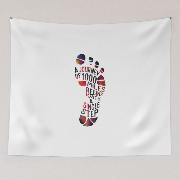 Item preview, A journey of 1000 miles - an inspiring graphic with a quote designed and sold by GL!TCH LAB.