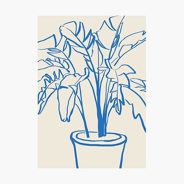 Item preview, Plant line art. Minimalist potted plant illustration. Abstract poster. Printed T-shirt designed and sold by AlarconStudio.