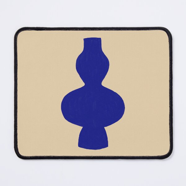 Item preview, Abstract blue art. Flowerpot shape illustration. Blue minimalist poster on neutral background designed and sold by AlarconStudio.
