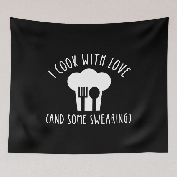 Item preview, I Cook With Love (And Some Swearing) designed and sold by Cat Lady Designs.