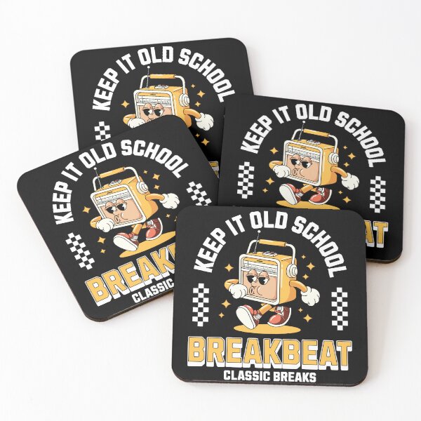 Item preview, BREAKBEAT  - Keep It Old School Mascot (White/Mustard) designed and sold by Discothreadz.