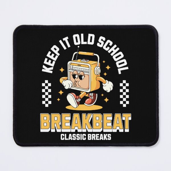 Item preview, BREAKBEAT - Keep It Old School Mascot (White/Mustard) designed and sold by Discothreadz.
