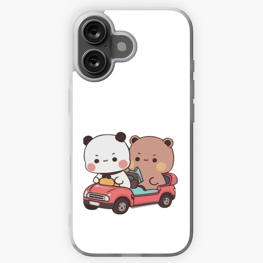 Bubu And DuDu Riding A Car Panda Bear And Browne Love 2024 Sticker